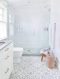 bath trend patterned tile floors