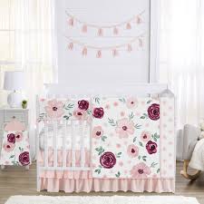 pink collection 5 piece crib bedding