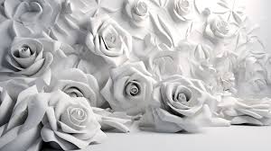 white scene with 3d rose background