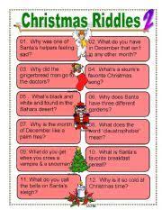 Christmas riddles for kids printable christmas games christmas puzzle family christmas simple christmas christmas holidays christmas decorations christmas ideas christmas crafts. Christmas Riddles For Everyone Esl Worksheet By Dturner