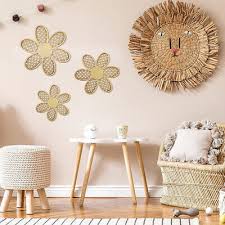 Wooden Imitation Rattan Daisy Wall