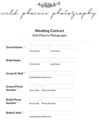 wedding contract form template jotform