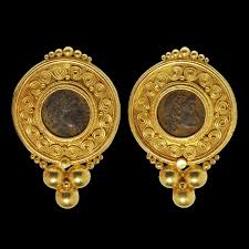 authentic roman coin earrings 21k gold