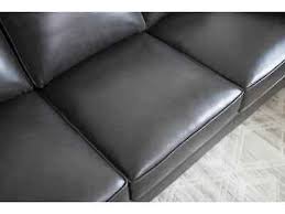 Abbyson Milton Leather Sofa Black