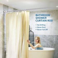 bathroom windows curtain shower rod