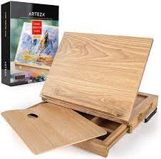 Browse kids easels, stands, table top easels, classic floor easels, and more. Wooden Desktop Easel With Drawer And Palette Arteza