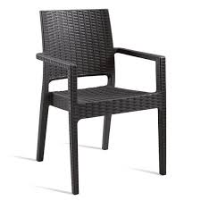 Mint Outdoor Cafe Arm Chairs Dark Grey