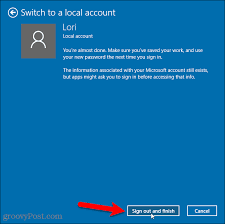 how to create a local account on windows 10