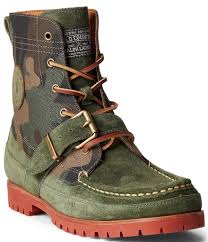 ranger suede and camo lug sole boots