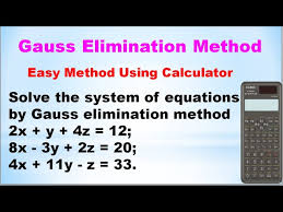 Equations Gauss Elimination Method