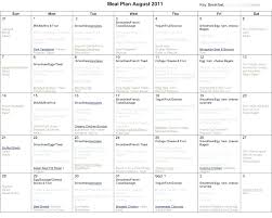 Monthly Dinner Calendar Template Planning Excel Meal Planner Pdf