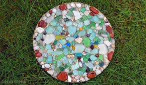 diy sea glass stepping stone lovely