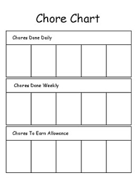 Printable Chore Chart Chores And Responsibilites Chart