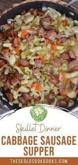 Skillet Smoked Sausage And Cabbage Recipe These Old Cookbooks gambar png