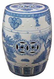 Oriental Ceramic Blue White Garden