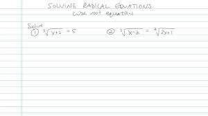 Solving An Equation With Radicals