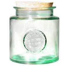 authentic recycled glass storage jar