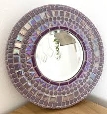 Lilac Mosaic Circle Mirror Round