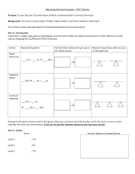 Balancing Chemical Equations Phet