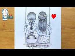 Both you and your best friend need to take this quiz. How To Draw Best Friends Sitting Together On A Swing Pencil Sketch Tutorial Youtube Drawings Of Friends Friends Sketch Best Friend Drawings