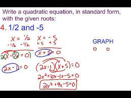 6 3b Writing A Quadratic Equation In