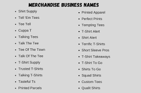 279 cool merchandise business names for