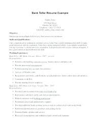 Bank Teller Resume Skills With No Experience Resumes For Tellers