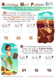 Archeology Word Problems Worksheet For Kids