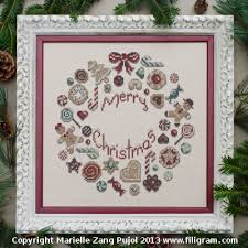 Cookies Christmas Wreath Cross Stitch Chart And 50 Similar Items
