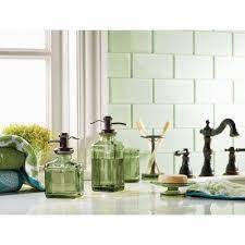 At anthropologie, we offer everything you need to make your bathroom both elegant and functional. Green Glass Bathroom Accessories Sets Trendecors