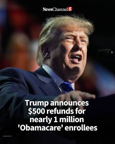 President Trump announced that his administration will send $500 refund checks to nearly 1 million Americans who he says were overcharged for health insurance through Affordable Care Act marketplaces. Read more at
