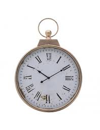 Metal Wall Clock Gold 51x8x70cm