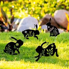 Metal Easter Bunny Garden Decor Rabbit