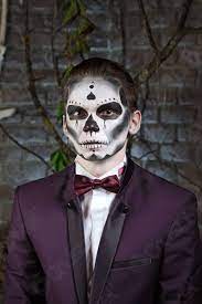 male sugar skull makeup face painting