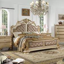 The carden king bedroom set features the calming hues of sandblasted grey that offers the flexibility for you. Badcock More Miranda Gold 5 Pc King Bedroom Bedroom Set Gold Bedroom White Bedroom Set