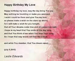 happy birthday my love poem
