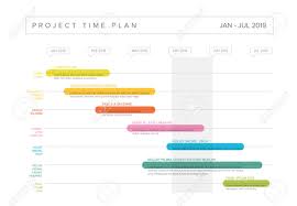Vector Project Timeline Graph Gantt Progress Chart With Highlighet