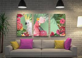 Galah Cockatoo Triptych Wall Art Set