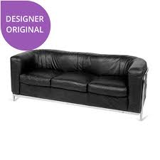 Le Corbusier Black Rounded 3 Seater