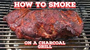 smoke on a charcoal grill pork