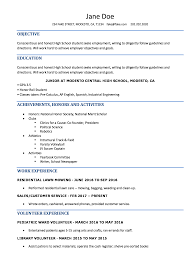 Resume Jobesume For First Example High School Student With