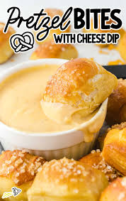 pretzel bites with cheese dip