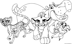 Here are some images of lions tot print and color. Four Lion Guard Members Coloring Pages Printable