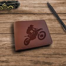 motocross gifts leather handmade wallet
