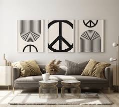 Peace Sign Mid Century Modern Wall Art