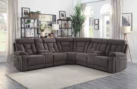 3 pc rosnay brown fabric sectional sofa