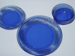 Cobalt Blue Mexican Glass Dishes Set