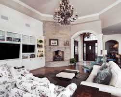 75 french country living room with a