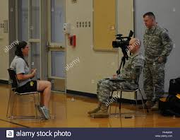Retired Petty Officer 3rd Class Katie Ray Gets Interviewed
