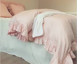 pink ruffle duvet cover handmade in